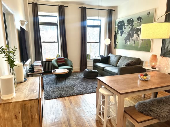 Sunny, Chic One-Bedroom Sublet In Clinton Hill, Brooklyn -- August 21 to September 21.A bright one-b