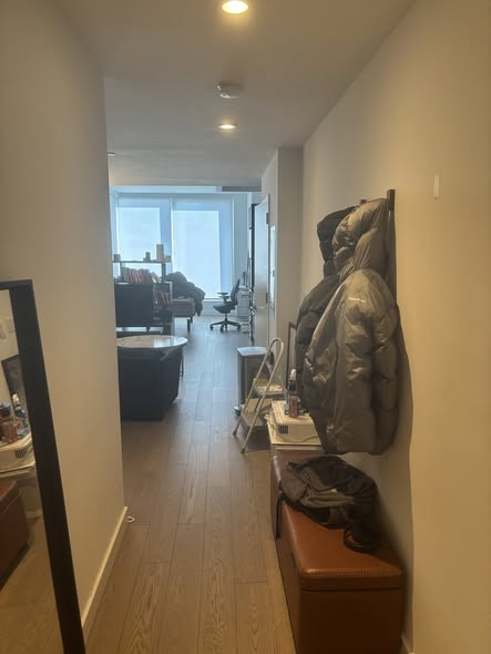 Large furnished studio with alcove sleeping area in Williamsburg (Kent Ave, right by Domino Park). Q